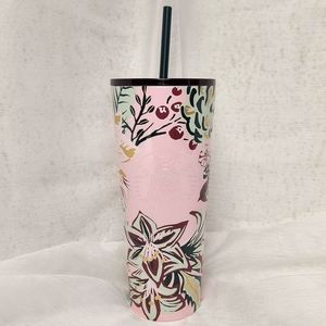 Starbucks Enchanted Forest Pink Animal Cold Tumbler 24 oz Venti NEW 2022 Holiday